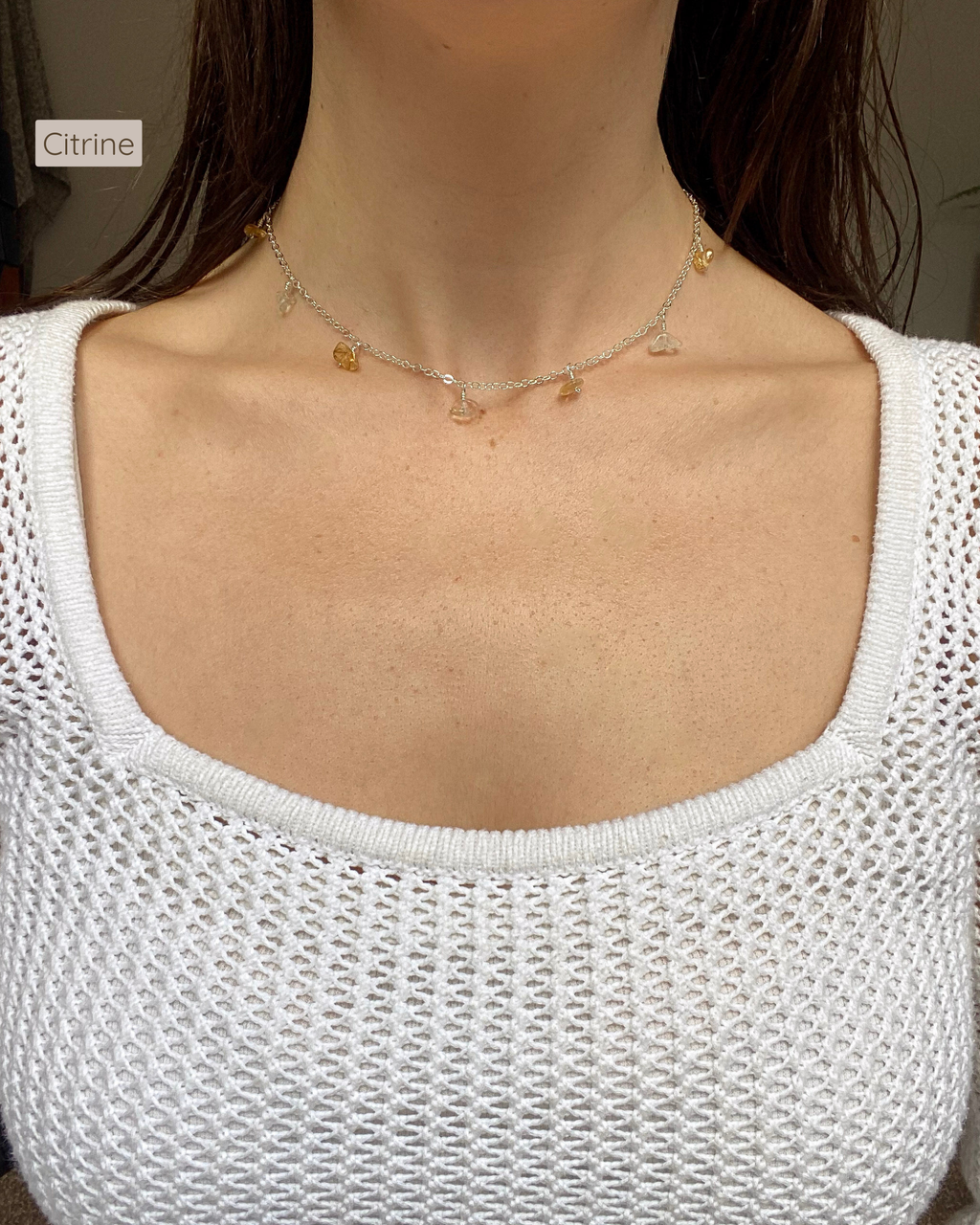 Delicate Gemstone Chain Necklace