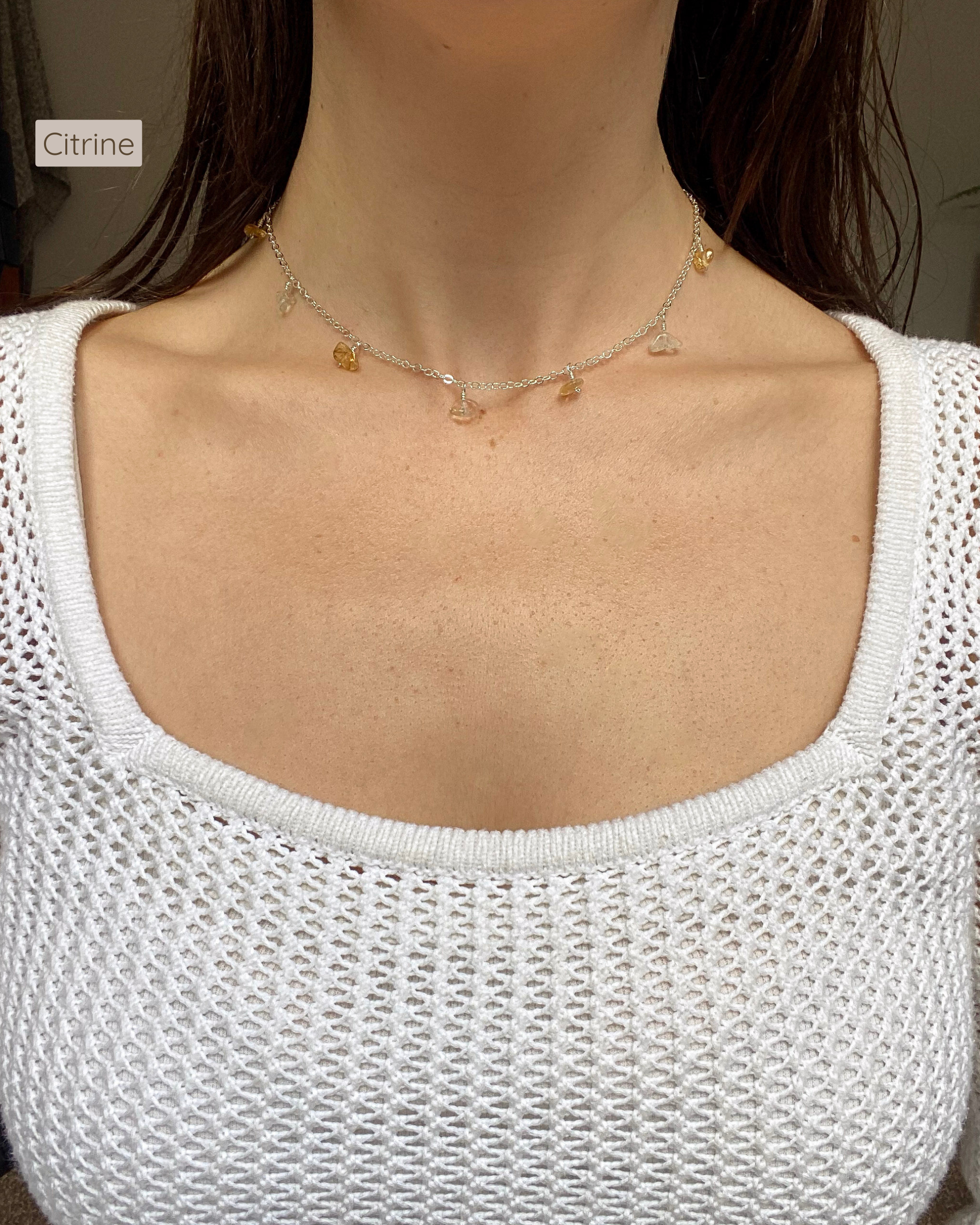 Delicate Gemstone Chain Necklace