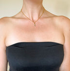 Aqua Sea Glass Pendant Necklace – Gold-Plated Chain