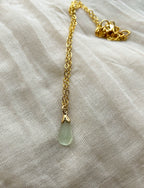 Aqua Sea Glass Pendant Necklace – Gold-Plated Chain