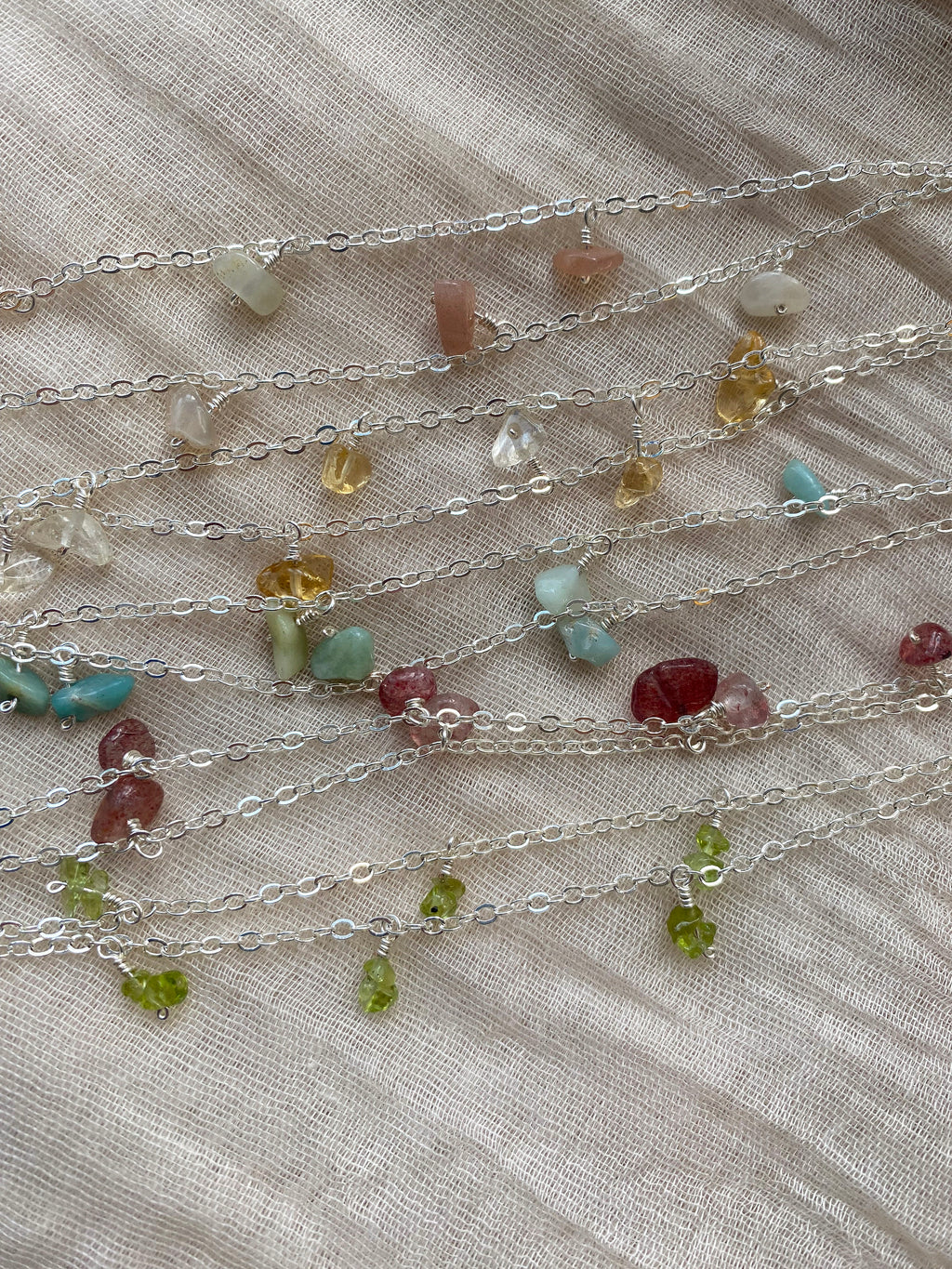 Delicate Gemstone Chain Necklace