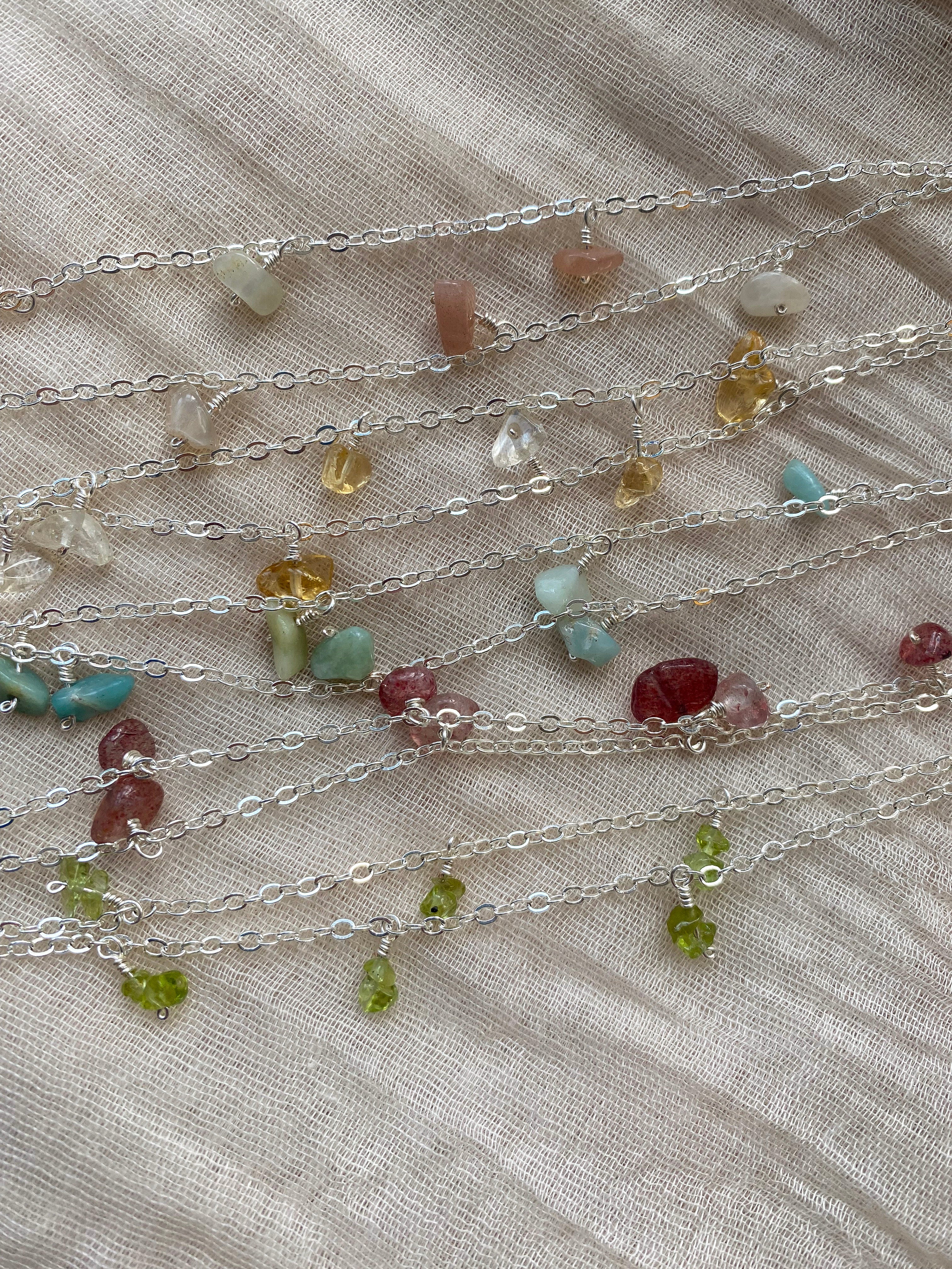 Delicate Gemstone Chain Necklace