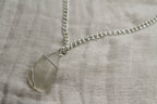 Chunky Sea Glass Necklace – Silver-Plated Chain