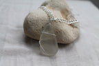 Chunky Sea Glass Necklace – Silver-Plated Chain