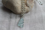 Chunky Sea Glass Necklace – Silver-Plated Chain