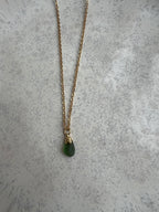 Green Sea Glass Pendant Necklace – Gold-Plated Chain