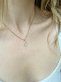 Handmade Sea Glass Pendant Necklace – Delicate  Gold-Plated Chain