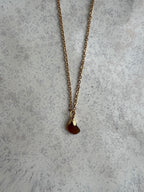 Brown Sea Glass Pendant Necklace – Gold-Plated Chain
