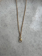 White Sea Glass Pendant Necklace – Gold-Plated Chain