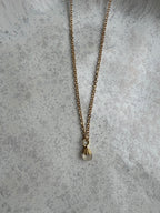 White Sea Glass Pendant Necklace – Gold-Plated Chain