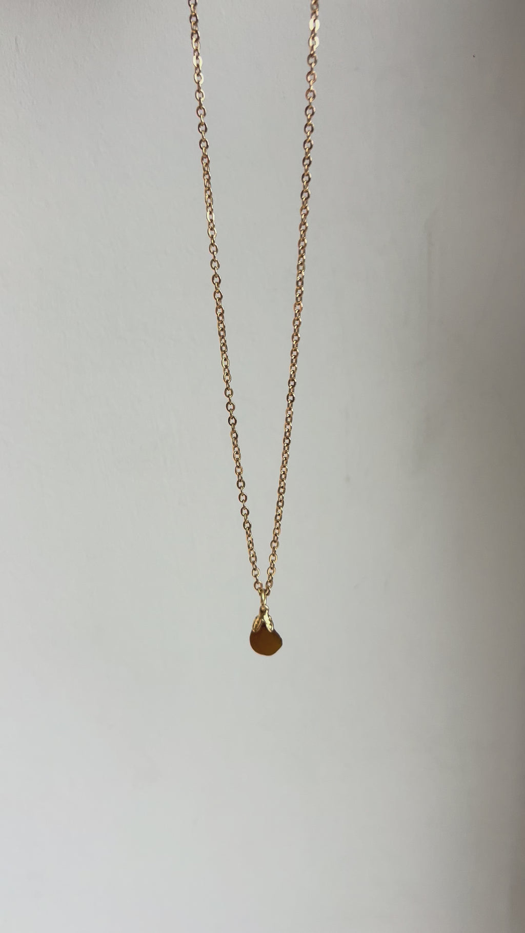Brown Sea Glass Pendant Necklace – Gold-Plated Chain