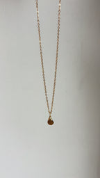 Brown Sea Glass Pendant Necklace – Gold-Plated Chain