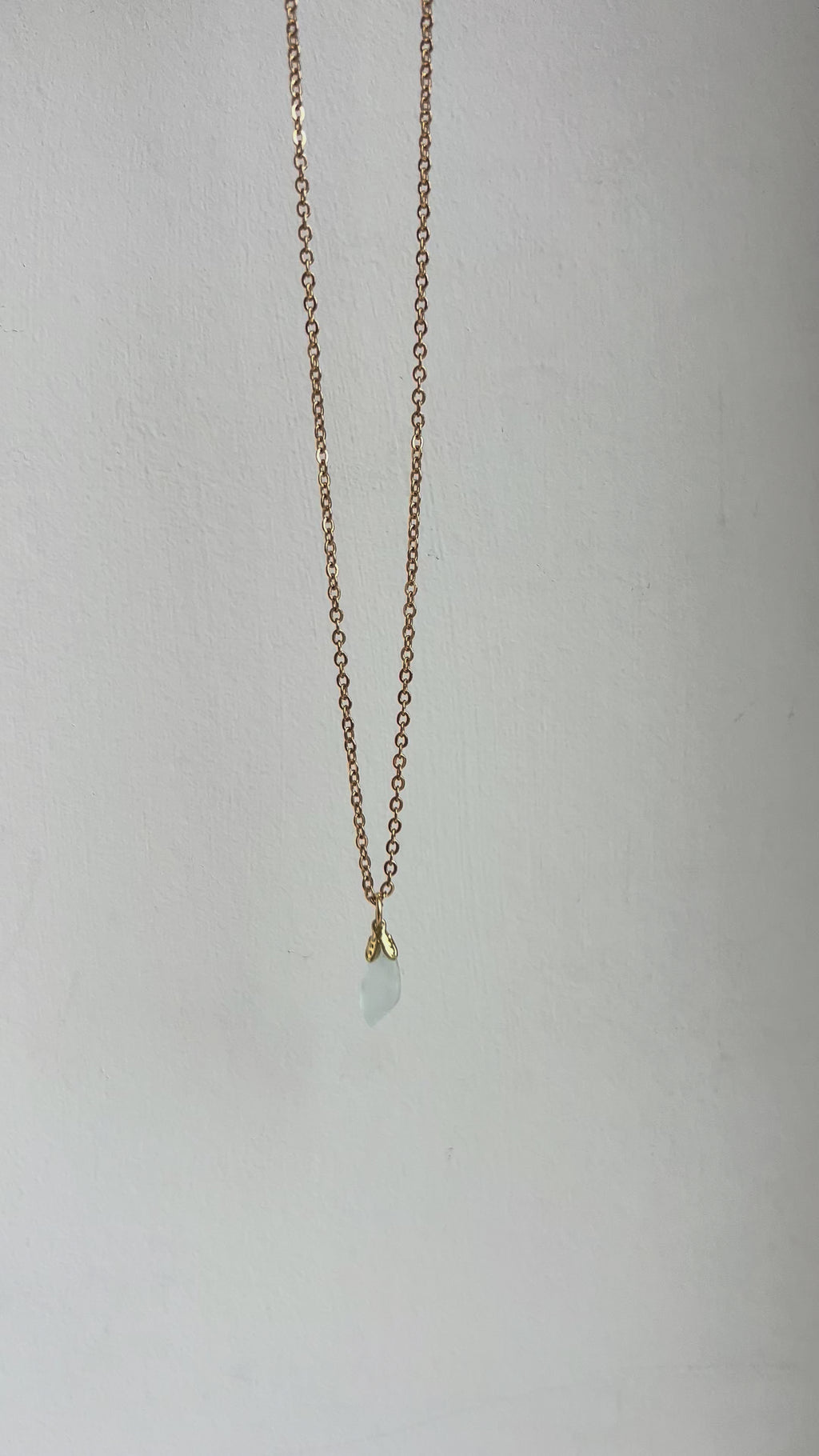 Handmade Sea Glass Pendant Necklace – Delicate  Gold-Plated Chain